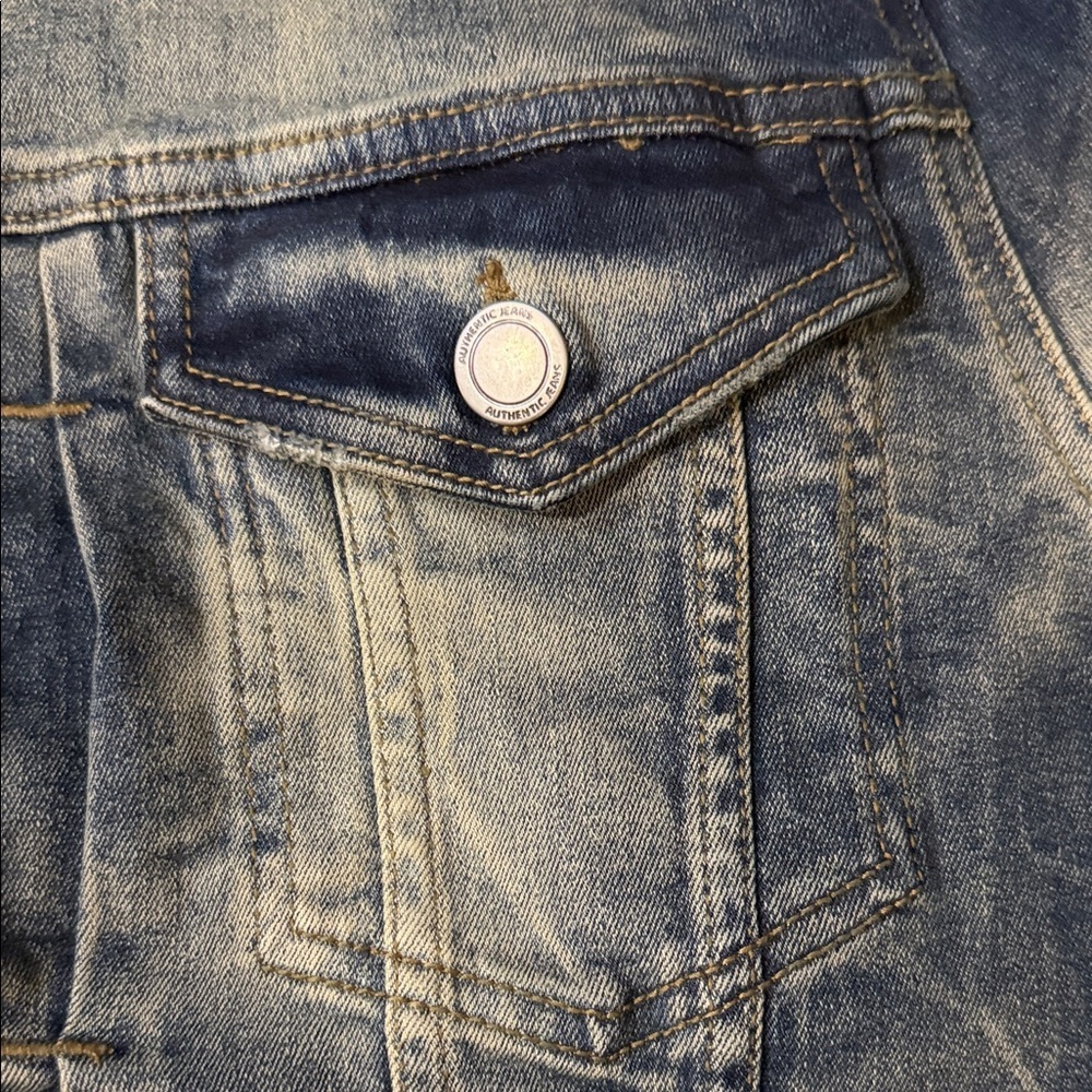 OXYD Premium Denim Men's Distressed Denim Jacket, Size Small - Picture 8 of 16